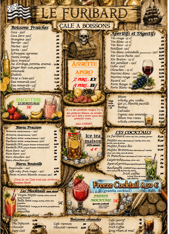 Carte Boissons — Le Furibard